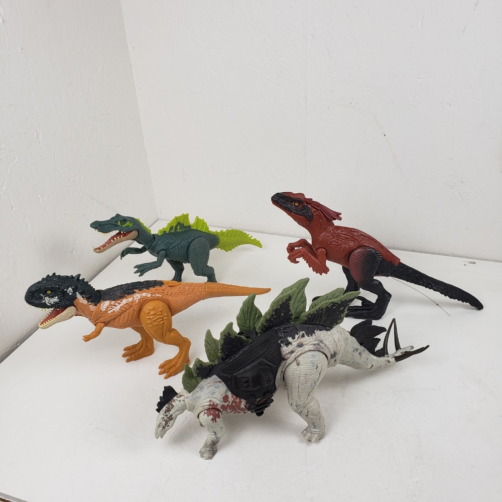Jurassic World Mattel Dinosaur Lot Stegosaurus Pyroraptor Majungasaurus Figures
